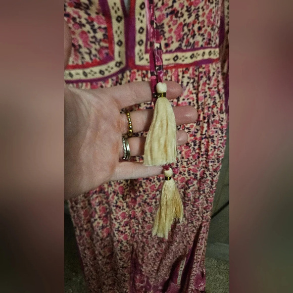 FREE PEOPLE Happy Feelings Midi/maxi Dress. Floral Pink/purple Multi. Size XS - Picture 10 of 16